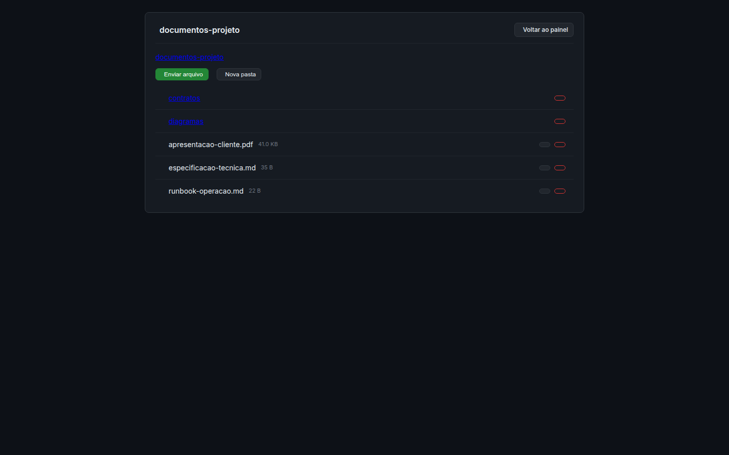 Gerenciador web do servidor WebDAV