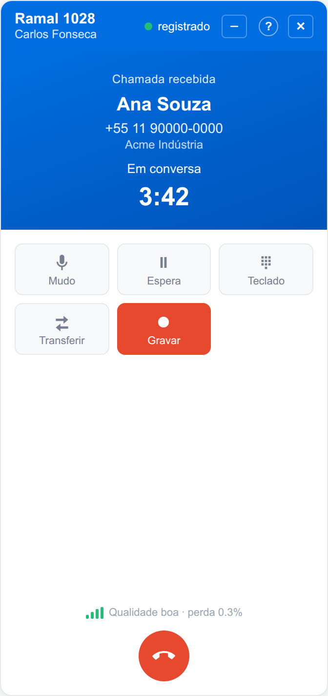 Em conversa, com cronômetro, gravação e qualidade